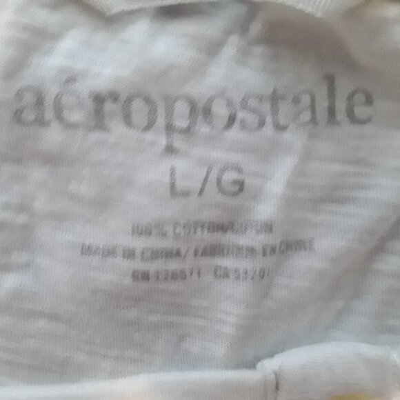 Aeropostale junior large white very light button up crop cardigan w/3/4 sleeves - Picture 4 of 5